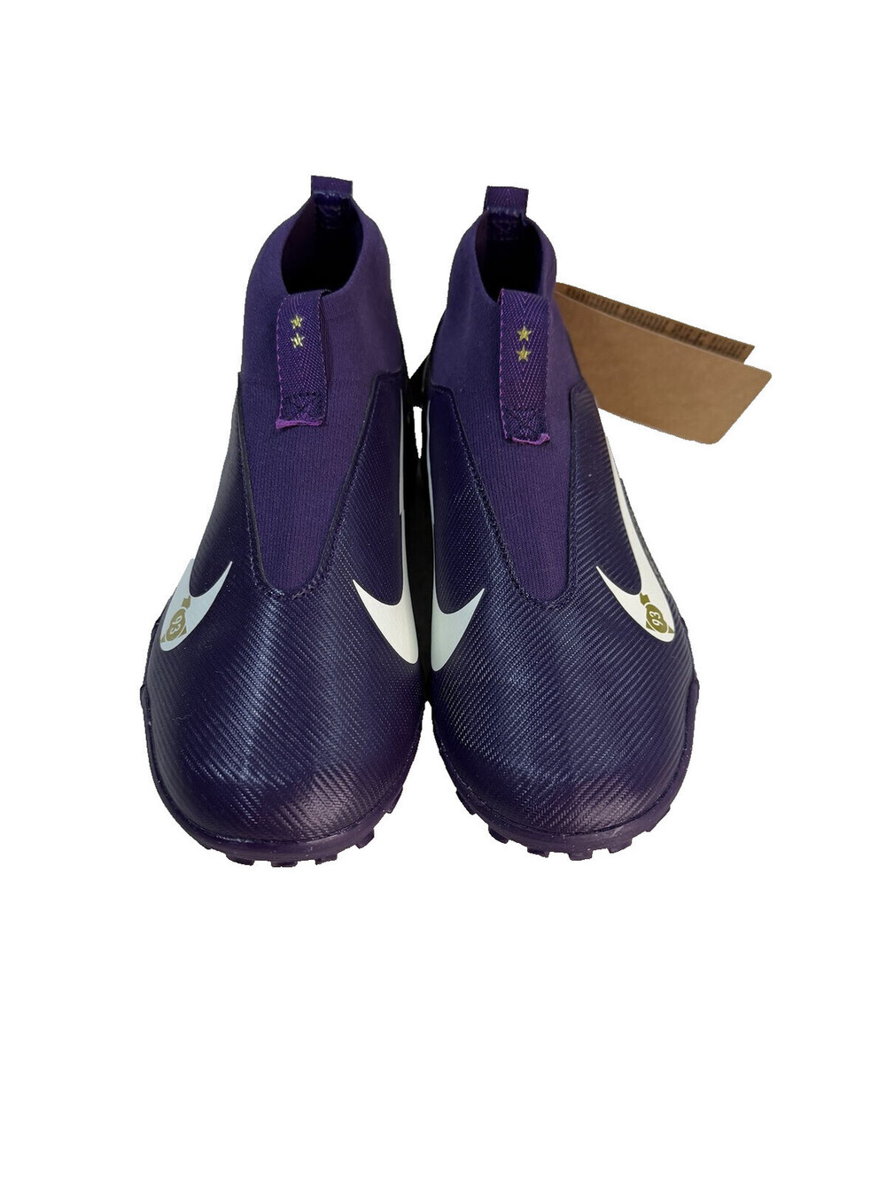 Nike Mercurial Superfly 9 KM Mbappe TF Turf Soccer Shoes Kids 4Y Purple Gold NWT